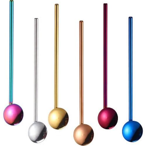 Stainless Steel Circular Shape Stainless Steel Metal Drinking Straw Spoon Reusable Straws Cocktail Eco-Friendly Spoons Set