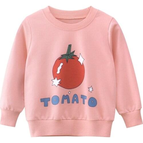 New Product Fashion Cartoon Bear Pink Tomato Baby Clothes Girls Boys Long-sleeved T-shirt
