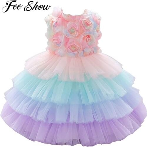 Infants Clothes Baby Dress Christening Baptism Dress Toddler Ball Gown Baby Girls Dress for Wedding Party Flower Girl Clothes