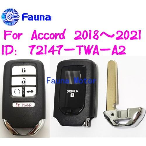 Original 5Button 434MHz FSK Proximity Key Remote Control for Honda Accord 2018~2021 With AES 4A Chip 72147-TWA-A2 CWTWB1G0090