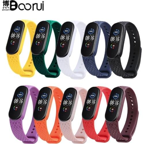 BOORUI Diamon mi band 5 original strap for xiaomi mi band 6 strap bracelet pure color mi band 5 correa