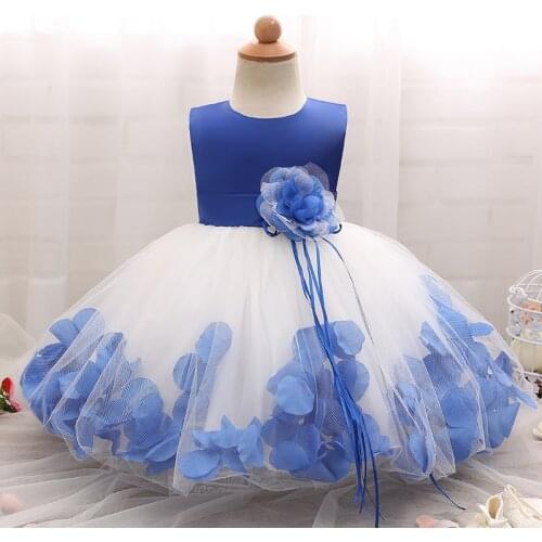 Flower Girl Dress For Wedding Toddler Baptism Clothes for Girls Baby Evening Outfits Blue Dress vestido infantil para festa