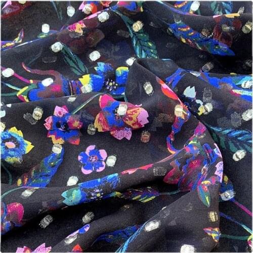 Width 44" Fashion Simple Silk Georgette Fabric By The Half Yard For Dress Shirt Material