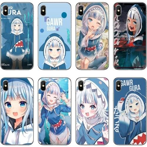 Gawr Gura Hololive Anime Girl Transparent Phone Case For iPhone 12 11 Pro Max Mini XS Max XR X 8 7 Plus 6 6S Plus 5 5S SE 2020
