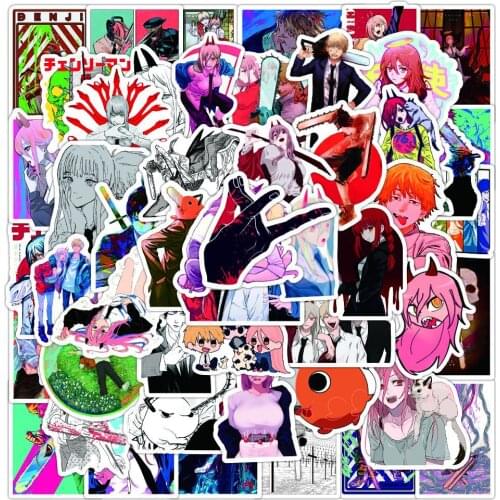 10/30/50PCS Anime Chainsaw Man Cartoon Graffiti Stickers Car Bike Travel Luggage Phone Guitar Laptop Fridge Waterproof Sticker