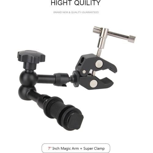 Super Clamp 7" Inch Adjustable Magic Articulated Arm Plier for Mounting HDMI Monitor LED Light Video Camera Flash Camera DSLR