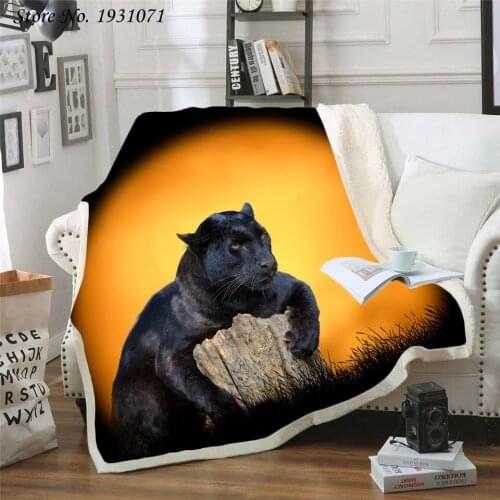 Tiger lion leopard 3D Printed Fleece Blanket for Beds Thick Quilt Fashion Bedspread Sherpa Throw Blanket Adults Kids 02