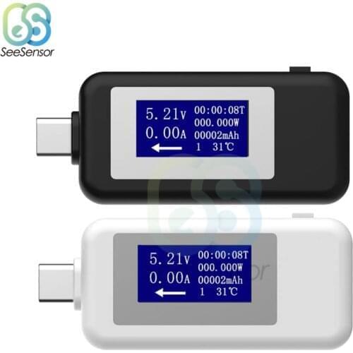 Type-c USB Tester DC Digital Voltmeter 4-30V Voltage Current Meter Ammeter Detector Power Bank Charger Indicator Voltmeter