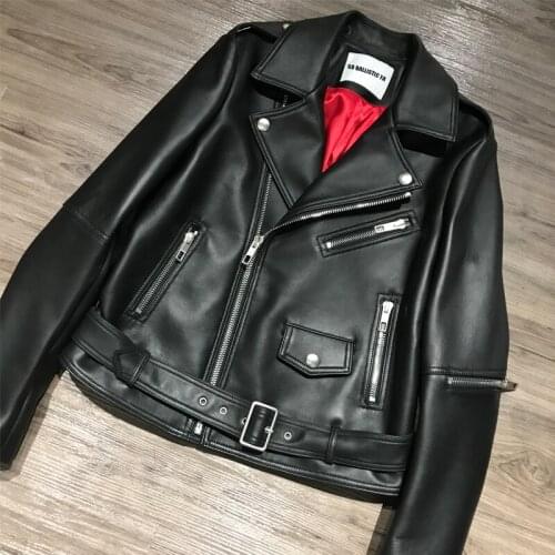 Genuine women ladies real leather jacket