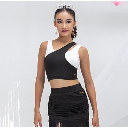 Latin Dance Tops For Women 2021 New Short Vest Style National Standard Exercise Clothes Latin Dance Performance Clothes SL4970