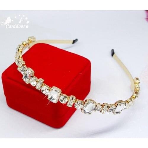 Carddoor Crystal Hairband Ladies, Girls Multicolor Irregular Glass Hair Accessories Wedding Party Fashion Hair Jewelry Gifts