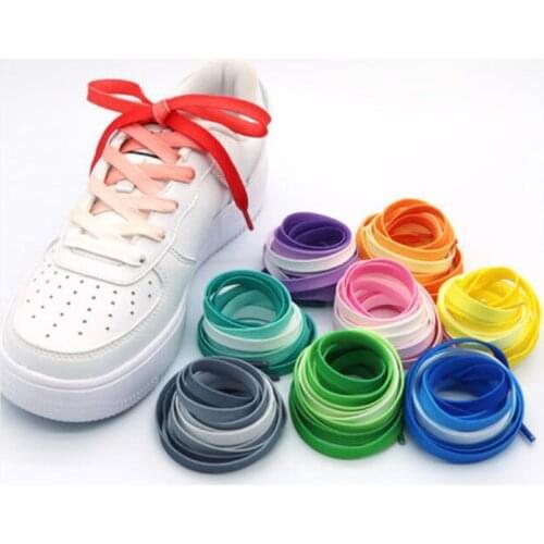 1Pair / Colorful Shoelaces Flat Shoe laces Fashion Rainbow Canvas Leisure Candy Party Fabric Shoelace Woman And Men Shoe lace
