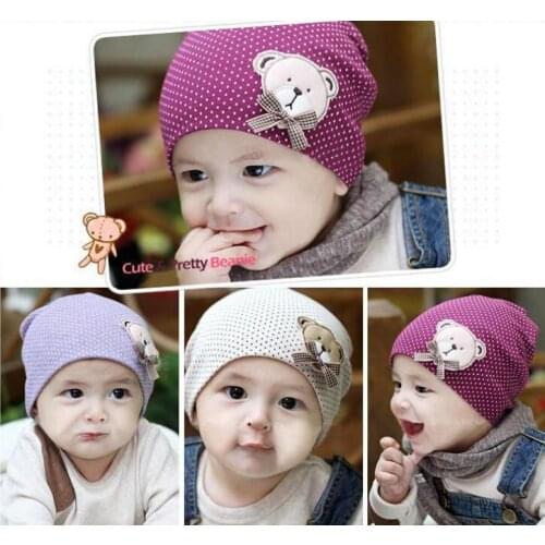1 Pcs Cute Winter Autumn Newborn Crochet warm Cotton beanie Baby Hat Girl Boy Cap Children Bear Infant Kids Clothes