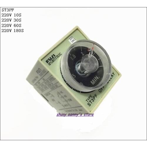 2pcs/Lot ST3PF AC220V 10S/30S/60S/180S Power Off Delay Timer Time Relay 220VAC 0-10/30/60/180 seconds 8 Pins Brand New