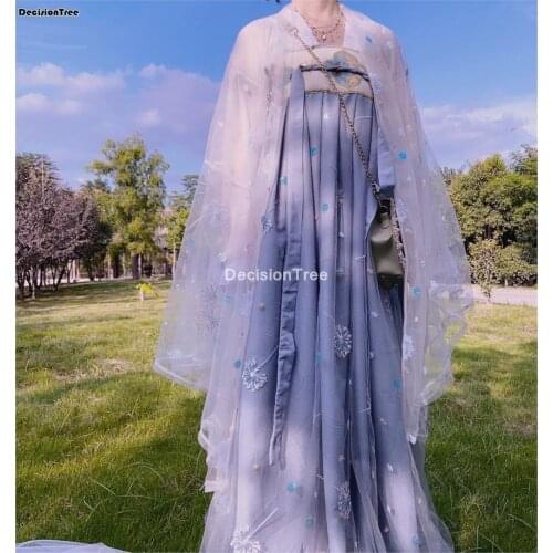 2021 chinese dress oriental womens hanfu costume traditional chinese fairy dance wear fairy princess dress stage performance