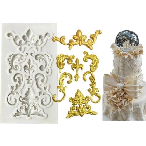 3D Silicone Border Relief Cake Mold DIY Fondant Wedding Decorating Tools Chocolate Gum paste Mould Sugarcraft Baking Utensils