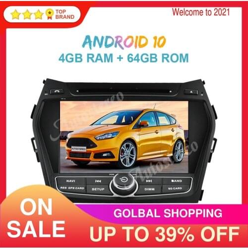 Android 10.0 4G+64GB Car GPS Navigation Radio for Hyundai IX45 For Sante Fe 2013 Auto Stereo Head Unit Multimedia Player Recoder