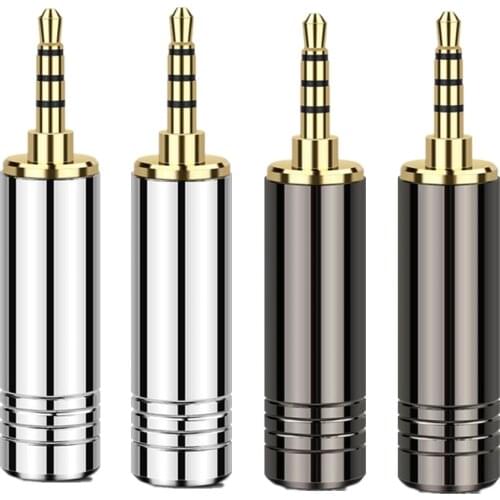 Audio Jack 2.5 Headphone Plug Gold Plated Copper Earphone Wire Connector Hifi 2.5mm Bright Shell Adapter Headset Balanced Plug