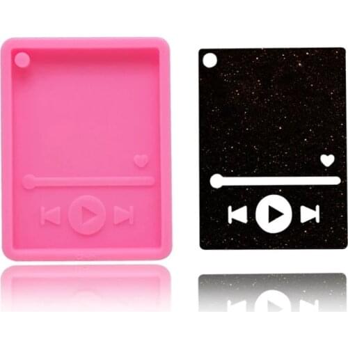 Handmade Music MP3 Keychain Silicone Mold Musical Lovers MP3 Player Pendant Mould Polymer Clay Epoxy Resin Jewelry Making Tool