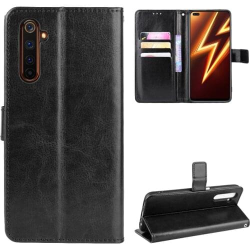 For Oppo Realme 6 Case Luxury Leather Flip Wallet Phone Case For OPPO Realme 6 Pro Realme6 Case Stand Function Card Holder