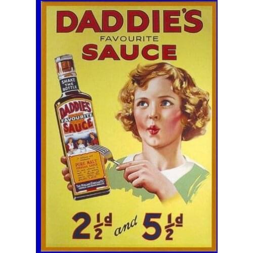 Daddies Favourite Sauce METAL TIN SIGN POSTER WALL PLAQUE