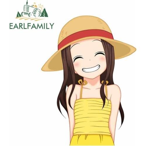 EARLFAMILY 13cm x 9.4cm for Takagi San Decal Waterproof DIY Window Camper Snowboard Trunk Decoration Scratch-proof Car Stickers