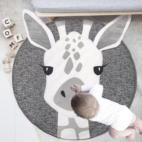 Play Mat Round Lion Rabbit Unicorn Koala Crawling Blanket Infant Game Pad Play Rug Floor Carpet Baby Gym Mat Activity Room Decor