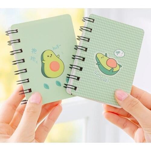 A7 Adorable Cute Avocado Rollover Mini Portable Coil Notepad Diary Book Exercise Book Escolar Papelaria School Office Supply