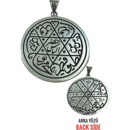 Seal of Solomon Star Of David Kıtmir Prayerful Charm Locket 925 Silver Necklace