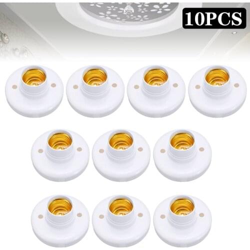 10Pcs E27 Light Bulb Pendant Lamp Holder Screw Cap Socket Round Fixing Bases For Bulb Lamps Tools Accessories