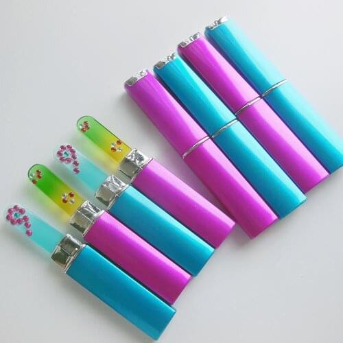5Pcs/set New Arrival Crystal Glass Nail File With Box Polishing Tool