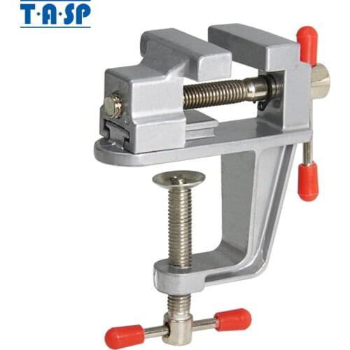 TASP Mini Aluminium Table Vise with Clamp for Jewellers Crafts DIY Model Building