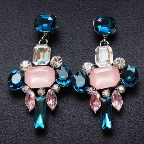 YaYi Jewelry Fashion BOHO Multi Glass Crystal Rhinestone Dangle Women Ancient Gold Color Wear Ear Band Long Tassel Earrings