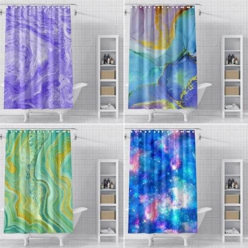 Waterproof Shower Curtains for Bathroom Home Decor Polyester Fabric Shower Curtains Marble Pattern Multi-size Shower Curtains