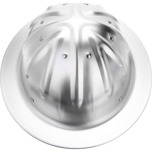 1pc Silver Full Brim Construction Safety Helmet High Hardness Aluminum Hard Hat Protection for Railway Metallurgy Coal Mine