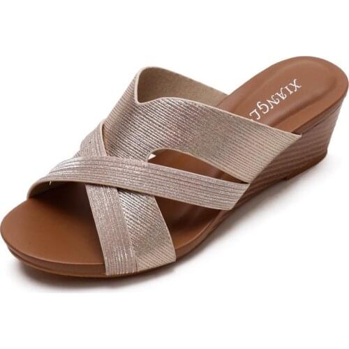 Fish Mouth Wedge Sandals Female 2021 Summer New Style Bohemian Folk Style Retro Roman Fashion Platform Platform Shoes