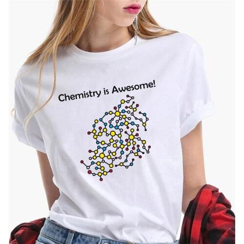 T-shirts For Women 2021 Funny Chemical Formula T-shirt White t shirt Fashion Women Clothing Summer Short Sleeve woman tshirts