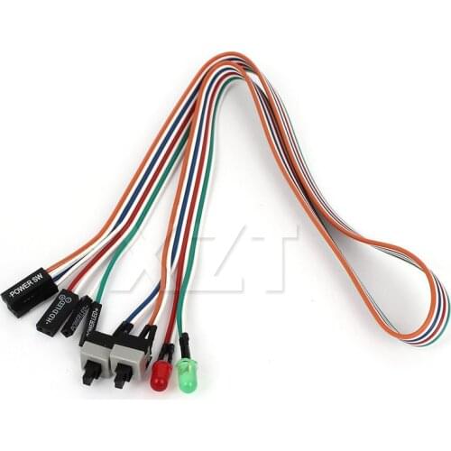 1pcs PC Case Red Green LED Lamp ATX Power Supply Reset HDD Switch Lead 20 for PC Motherboard cable new
