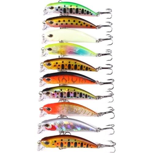 10Pcs Mini Sinking Minnow Wobblers Fishing Lures 55mm 5g Micro Small Plastic Hard Bait Trout Artificial Jerkbait Bass Crankbait