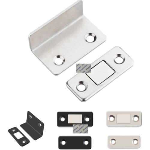 10Pcs/Lot Brushed Stainless Steel Square Round Conceal Springed Ball Catch Latch DoorStop Built-in Recessed