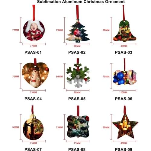 200pcs/lot Blank Sublimation Metal Pendant Tags DIY Printing Sublimation Ink Transfer paper Aluminum Christmas Ornament