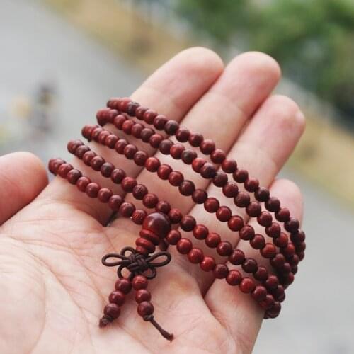 4mm *216* Natural Red Sandalwood Beads / Xue Tan Wood / Japa Beads Mala Prayer Bracelet Necklace Loose bead