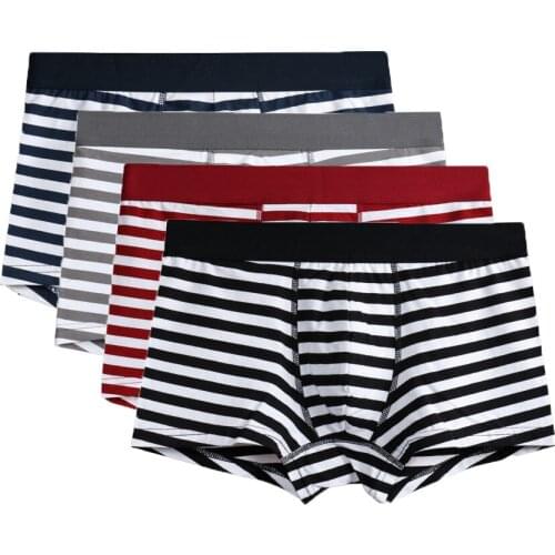 4pcs/lot Sexy Striped Cotton Panties Men Underwear Mens Boxer Underwear Underwear Boxers Underpants Hot Sale