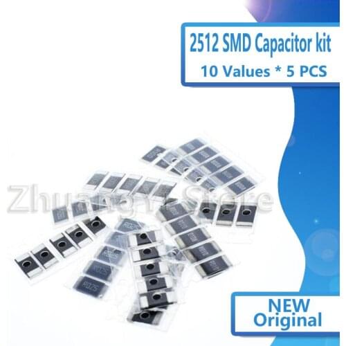 50PCS Alloy resistance 2512 SMD Resistor Samples kit ,10 kindsX5pcs=50pcs R001 R002 R005 R008 R010 R015 R020 R025 R050 R100