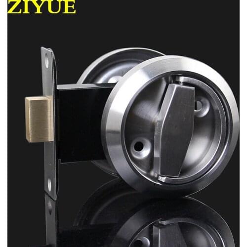 Free Shipping Stainless Steel Pull Ring Lock Stealth Door Handle Channel Aisle Single Tongue