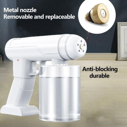 2021 New 500ML Wireless Electric Disinfection Sprayer Blue Light Nano Steam Spray Gun Household Disinfection Nano Spray Gun
