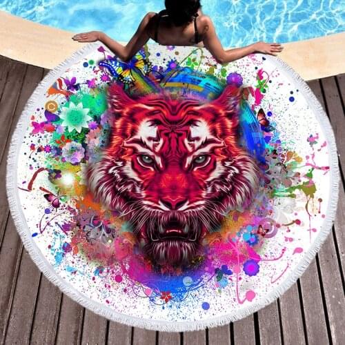 Tiger animal leaves large beach towels miraculous microfiber towel beach towel Beach mat Bath towel spa Towel beach Towels Towel