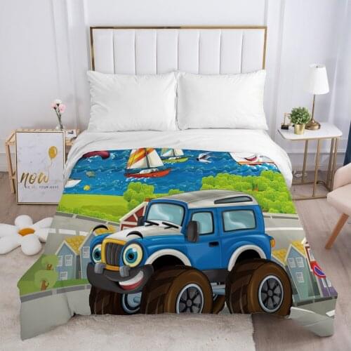 Cartoon Childrens Duvet cover Quilt/Blanket/Comfortable Case Bedding for kids baby girls 140x200 Single for Home Car BLUE