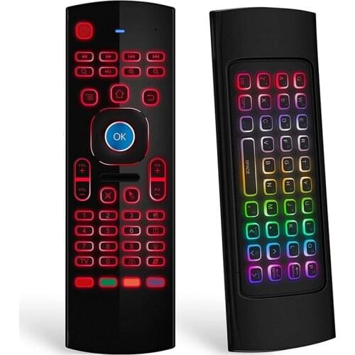 HOT-Air Mouse for Android Tv Box, Mini Wireless Keyboard Air Remote Mouse Control with RGB Backlit MX3 Pro IR Learning
