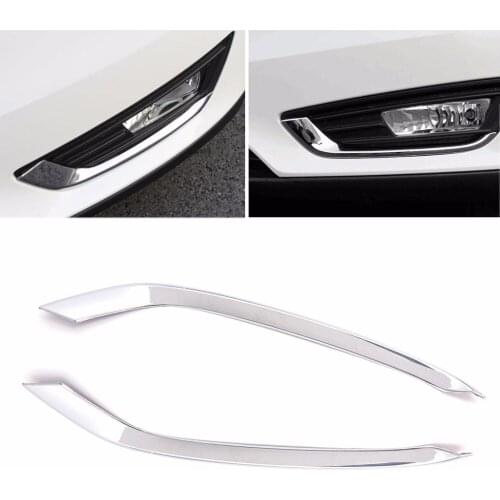 HNGCHOIGE 2 Pcs Chrome Car Front Fog Light Lamp Cover Trim For Ford Focus 4 MK4 2015-2017 Auto Lamp Decorative Trim